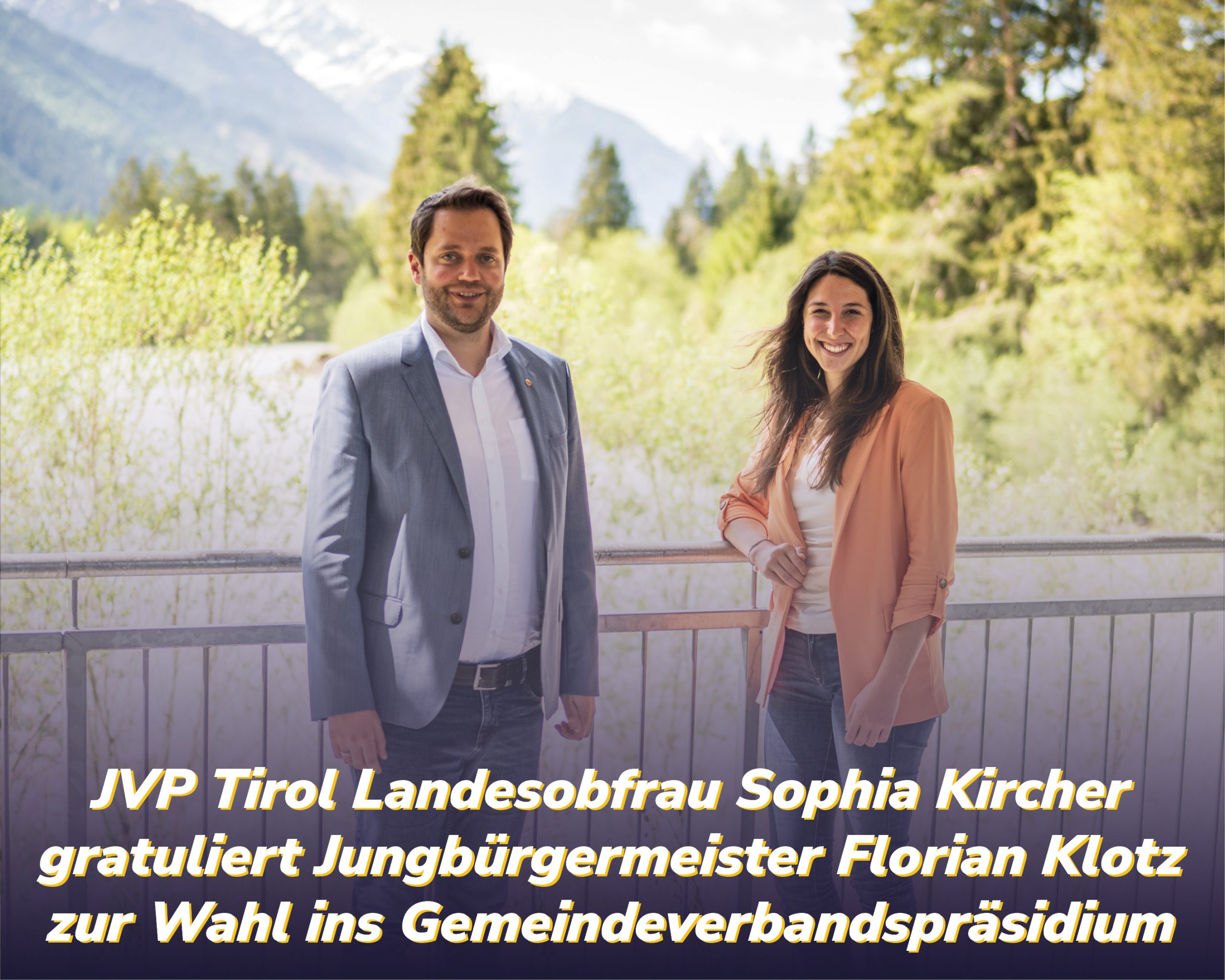 JVP Tirol Landesobfrau Sophia Kircher gratuliert Jungbürgermeister